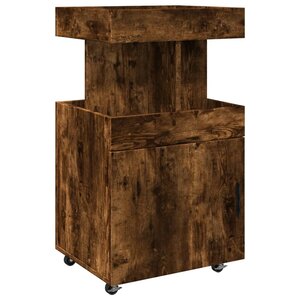 vidaXL Chariot de bar chêne fumé 50x41x89 cm bois d'ingénierie