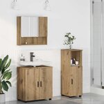 vidaXL Ensemble de mobilier de salle de bain 3 Pièces chêne artisanal