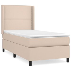 vidaXL Sommier à lattes de lit avec matelas Cappuccino 90x200 cm
