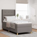 vidaXL Lit à ressorts avec matelas Taupe 140 x 200 cm tissu