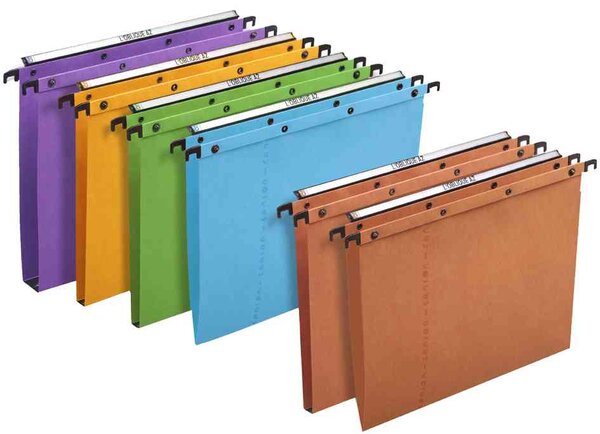 Pack 10 Dossiers Suspendus AZO Ultimate Tiroirs ( 5 Dos 15mm, 5 Dos 30mm) Orange L'OBLIQUE AZ