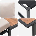 Ensemble de canapés de jardin 3 pièces vidaXL avec coussins taupe