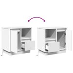 vidaXL Table de chevet avec LED Blanc 50x34 5x50 cm