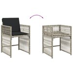 vidaXL Ensemble à manger de jardin et coussins 13 Pièces gris clair rotin