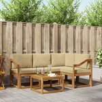 vidaXL Ensemble de canapés d'extérieur 5 Pièces Naturel et Beige