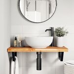vidaXL Étagère de vasque murale acier et bois massif d'acacia