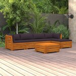 vidaXL Salon de jardin 6 Pièces avec coussins Bois d'acacia solide