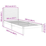 vidaXL Cadre de lit extra long sans matelas 100x220 cm bois massif