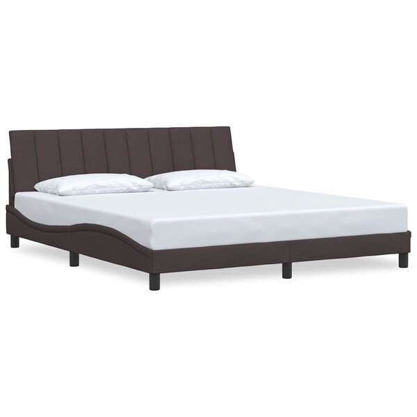 vidaXL Cadre de lit sans matelas marron foncé 180x200 cm tissu