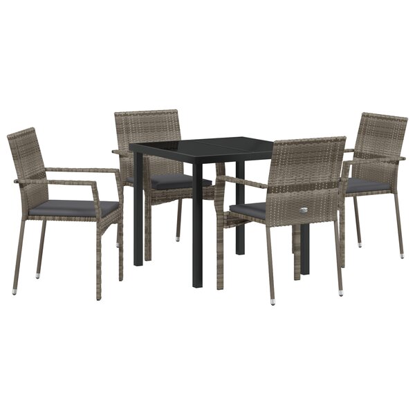 vidaXL Set de chaises de jardin 4 5 Pièces Gris 80 x 80 x 73 cm