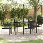 vidaXL Ensemble de salle à manger pour jardin 5 Pièces Noir Rattan PVC