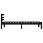 vidaXL Cadre de lit Noir Bois massif 90x200 cm