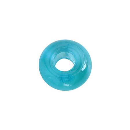 Diy - 4 perles vintage en verre rondelle 16x8mm trou 6mm - aquamarine