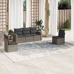 vidaXL Salon de jardin 5 Pièces avec coussins gris résine tressée