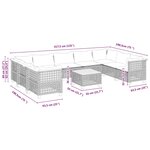 vidaXL Salon de jardin avec coussins 10 Pièces beige résine tressée