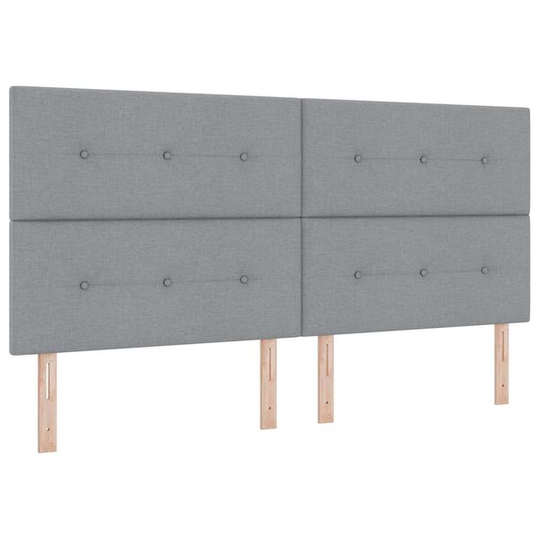 vidaXL Tête de lit avec tête de lit Gris clair 200 cm tissu