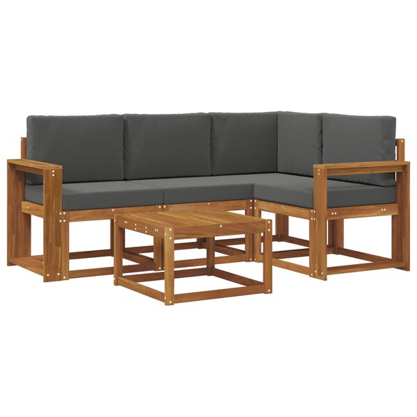 vidaXL Ensemble de canapés d'extérieur 5 pc Naturel et Anthracite