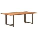 vidaXL Table à manger et bord naturel bois massif chêne rectangulaire