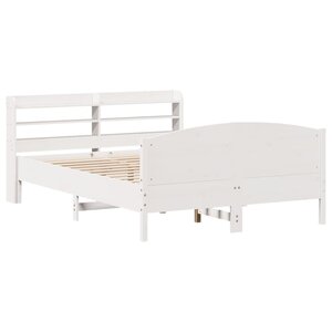 vidaXL Cadre de lit sans matelas blanc 140x190 cm bois de pin massif