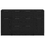 vidaXL Buffet 3 Pièces Chêne noir 121 x 30 x 70 cm Bois d'ingénierie