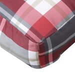 vidaXL Coussin de palette motif à carreaux rouge 80x80x12 cm tissu