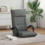 vidaXL Fauteuil de sol ajustable Gris foncé Tissu