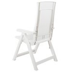 vidaXL Chaises inclinables de jardin 2 Pièces Plastique Blanc