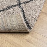 vidaXL Tapis shaggy à poils longs moderne beige anthracite 240x240 cm