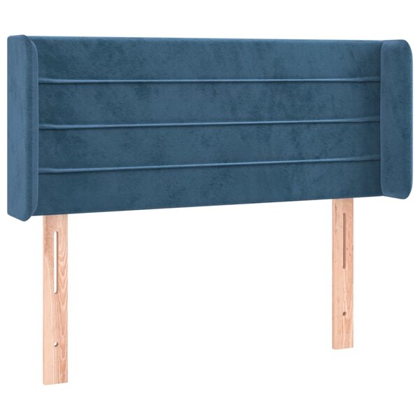 vidaXL Tête de lit avec oreilles Bleu foncé 93x16x78/88 cm Velours