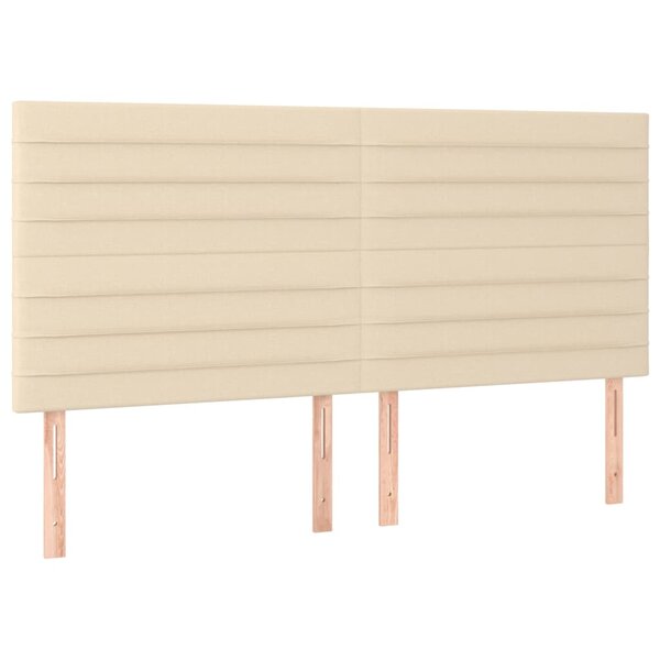 vidaXL Têtes de lit 4 Pièces Crème 100x5x78/88 cm Tissu