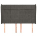 vidaXL Tête de lit avec oreilles Gris foncé 147x23x118/128 cm Velours