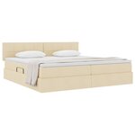vidaXL Lit avec rangement et matelas avec matelas Crème 200 x 200 cm