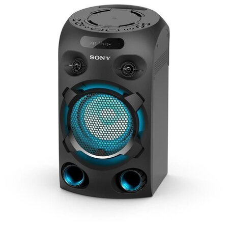 Sony mhcv02 - high power monobloc - enceinte lumineuse avec poignée - bluetooth - lecteur cd - prise micro