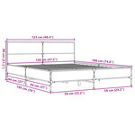 vidaXL Cadre de lit chêne sonoma 120x190 cm bois d'ingénierie et métal