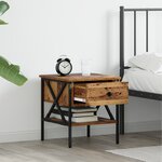 vidaXL Table de chevet Bois vieilli 40x42x45 cm en bois d'ingénierie
