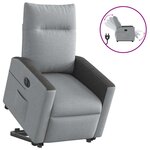vidaXL Fauteuil inclinable électrique gris clair tissu