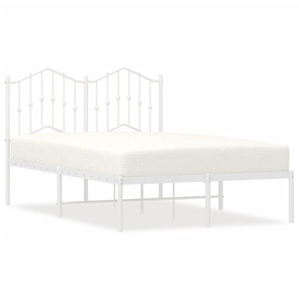 vidaXL Cadre de lit métal sans matelas et tête de lit blanc 120x190 cm