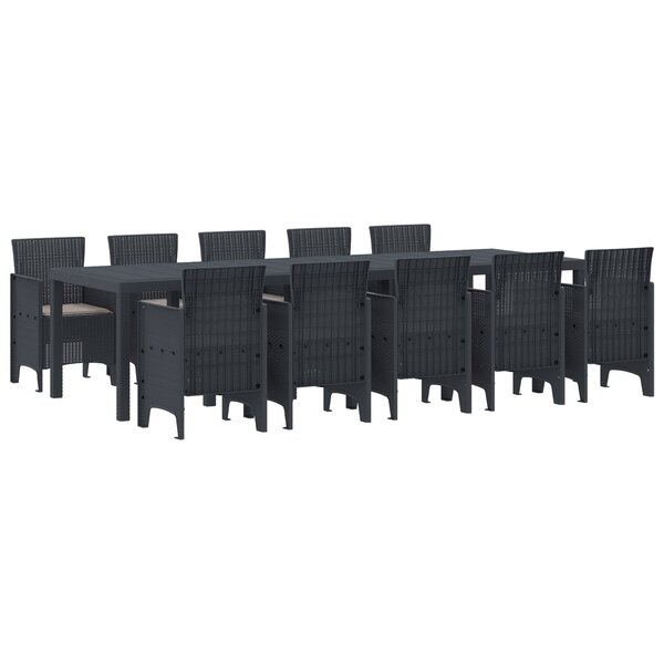 vidaXL Ensemble de salle à manger pour jardin 11 Pièces Anthracite