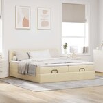 VidaXL Cadre de lit ottoman avec matelas crème 160x200 cm tissu