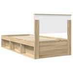 vidaXL Cadre de lit avec tête de lit Sonoma 90 x 190 cm Pin massif