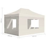 vidaXL Tente de réception pliable avec parois Aluminium 4 5x3 m Crème