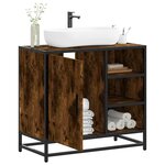 vidaXL Armoire de lavabo de salle de bain chêne fumé 65x33x60 cm