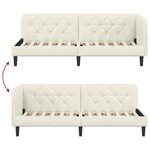 vidaXL Cadre de lit d'angle avec tête de lit Crème 80 x 200 cm Velours