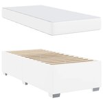 vidaXL Cadre de lit avec matelas Blanc 100 x 200 cm tissu
