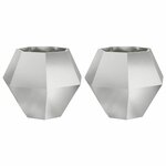 vidaXL Jardinière 2 Pièces Argent 75 x 75 x 60 cm Acier galvanisé