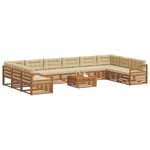 vidaXL Ensembles de canapés avec coussin 11 Pièces Naturel et Beige