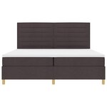 vidaXL Lit à ressorts avec matelas Marron foncé 200 x 200 cm tissu