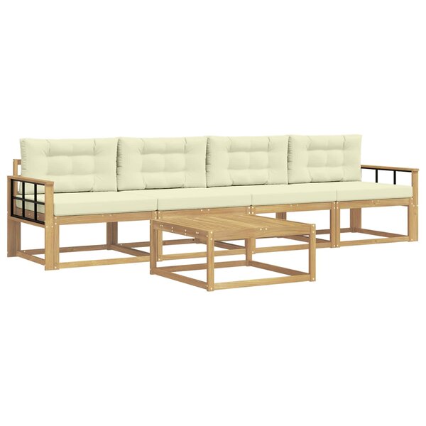 vidaXL Ensemble de canapés d'extérieur 4 pc Blanc et crème
