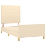 vidaXL Cadre de lit avec tête de lit Crème 90x190 cm Tissu
