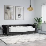 vidaXL Lit de jour avec matelas noir 90x200 cm similicuir
